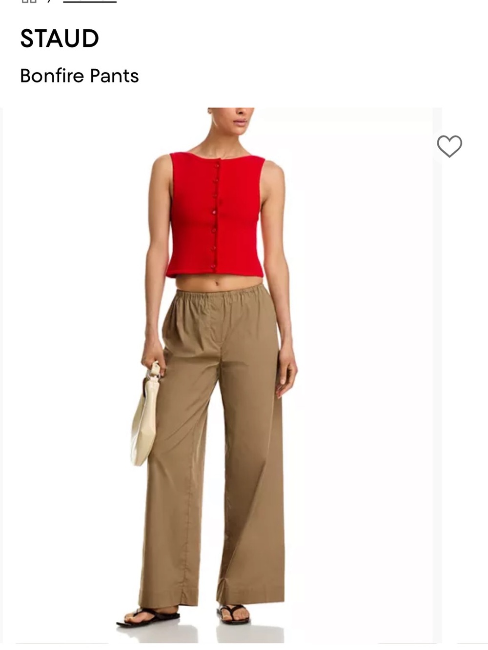 STAUD Wide-Leg Bonfire Pants in Tan